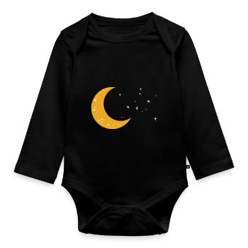 moon - Organic Longsleeve Baby Bodysuit - black - Front