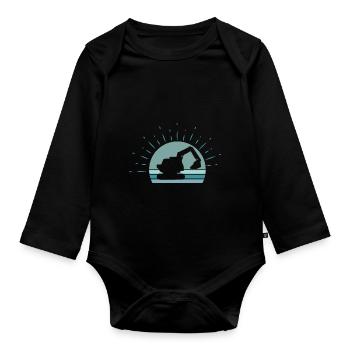 Excavatrice enfants - Body Bébé bio manches longues - noir - Devant