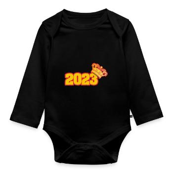 2023 - Organic Longsleeve Baby Bodysuit - black - Front