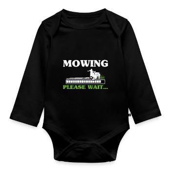 Lawn Mowing Please Wait Lawnmower Mow Gardener - Body Bébé bio manches longues - noir - Devant