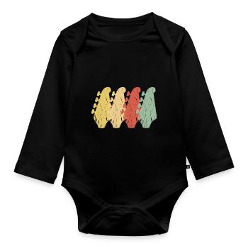 Manches de guitare basse électrique vintage - Body Bébé bio manches longues - noir - Devant