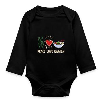 Lustige Ramen Lebensmittel Nudeln Japanisch Anime - Baby Bio-Langarm-Body - Schwarz - Vorne