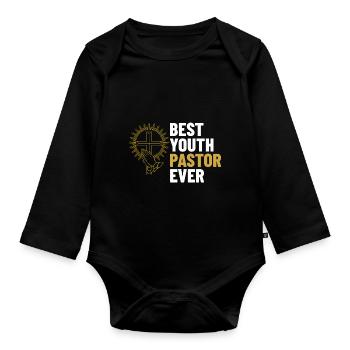 Youth Parish Church Pastor Christian - Organic Longsleeve Baby Bodysuit - black - Front