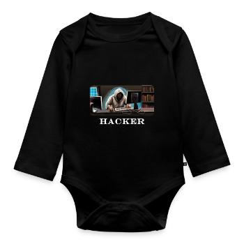 hacker - Baby Bio-Langarm-Body - Schwarz - Vorne