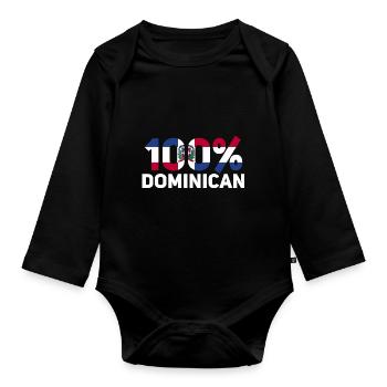 Dominikanische Republik - Baby Bio-Langarm-Body - Schwarz - Vorne