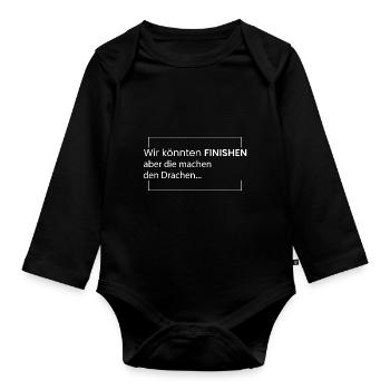Wenn wir hätten gewinnen können... - Baby Bio-Langarm-Body - Schwarz - Vorne
