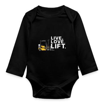 Magasiniers pour conducteurs de chariots élévateurs et chariots élévateurs - Body Bébé bio manches longues - noir - Devant