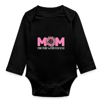 mother mum mom mum Geschenk - Baby Bio-Langarm-Body - Schwarz - Vorne