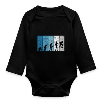 Skateboarder Skateboard Skater Evolution Skateing - Organic Longsleeve Baby Bodysuit - black - Front