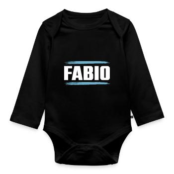 Fabio - Organic Longsleeve Baby Bodysuit - black - Front