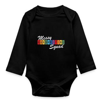 Dyslexia awareness and dyslexia teachers - Organic Longsleeve Baby Bodysuit - black - Front