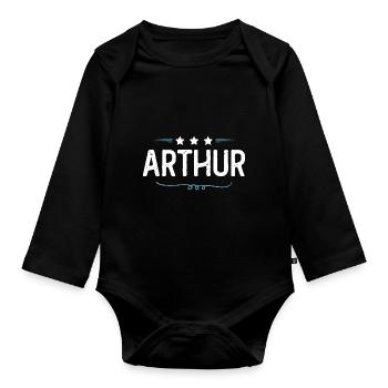 Arthur - Body Bébé bio manches longues - noir - Devant