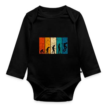 Evolution Skateboarder Skateboard Skater Skate - Baby Bio-Langarm-Body - Schwarz - Vorne