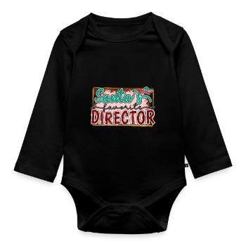Santa's Favorite Director - Baby Bio-Langarm-Body - Schwarz - Vorne