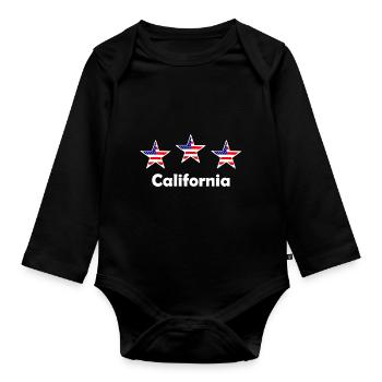 Californie - Body Bébé bio manches longues - noir - Devant