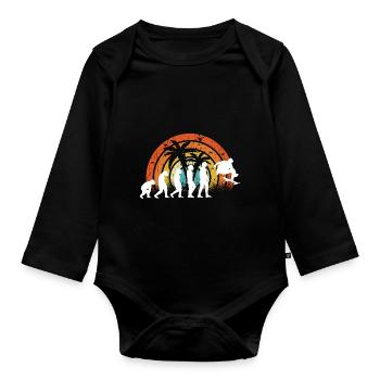 Evolution Skateboarding Skate Retro Streetwear - Organic Longsleeve Baby Bodysuit - black - Front