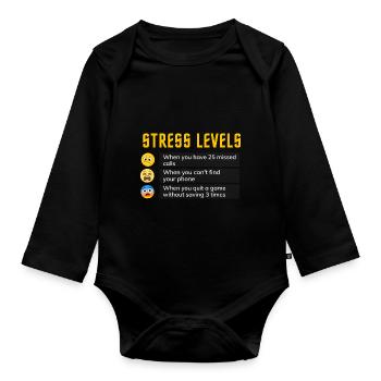 Niveaux de stress - Body Bébé bio manches longues - noir - Devant