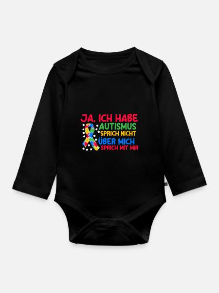 Autismus Autist Autisten - Baby Bio-Langarm-Body - Schwarz