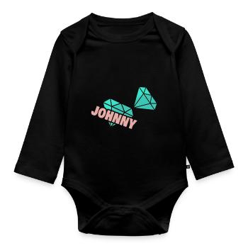 Papa Johnny - Body Bébé bio manches longues - noir - Devant