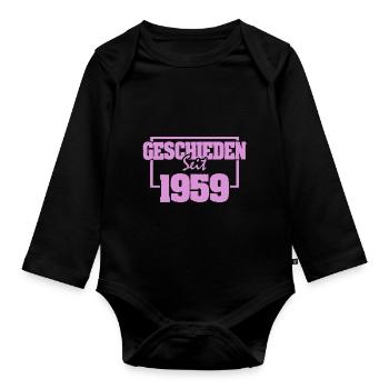 Ehe 1959 - Baby Bio-Langarm-Body - Schwarz - Vorne