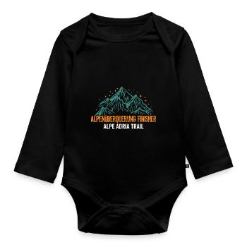 Alpenüberquerung Finisher Alpe Adria Trail - Baby Bio-Langarm-Body - Schwarz - Vorne