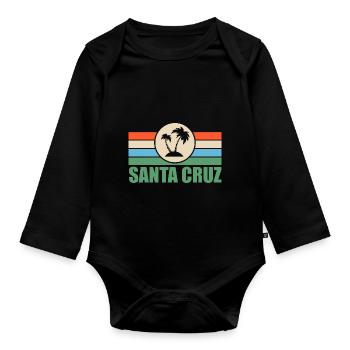 Surf en Californie Santa Cruz - Body Bébé bio manches longues - noir - Devant