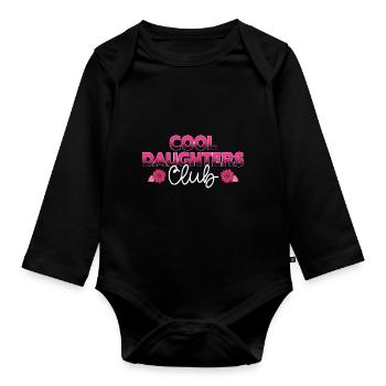 Cool Aunts Club Groovy Retro Tante Muttertag - Baby Bio-Langarm-Body - Schwarz - Vorne