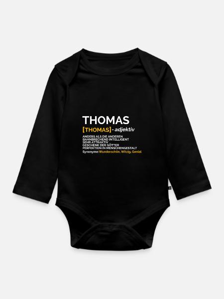 Thomas - Baby Bio-Langarm-Body - Schwarz