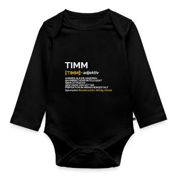 Timm (en anglais seulement) - Body Bébé bio manches longues - noir - Devant