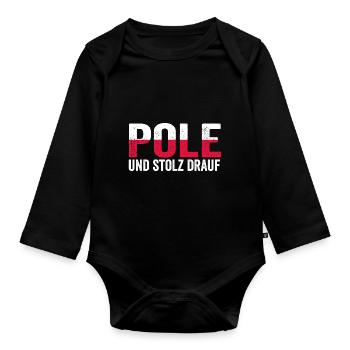 Pole Polnisch Polen - Baby Bio-Langarm-Body - Schwarz - Vorne