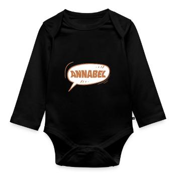 Geschenk für Annabel - Baby Bio-Langarm-Body - Schwarz - Vorne
