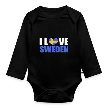 Schweden Schwedisch - Baby Bio-Langarm-Body - Schwarz - Vorne