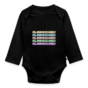 Gift for Kilimanjaro - Organic Longsleeve Baby Bodysuit - black - Front