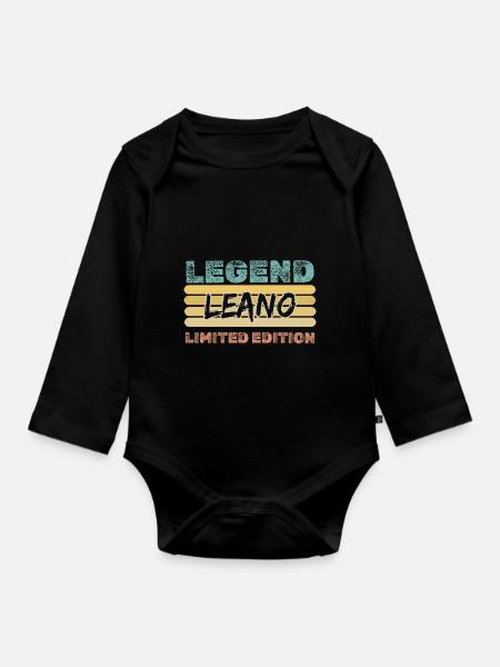 Leano - Baby Bio-Langarm-Body - Schwarz
