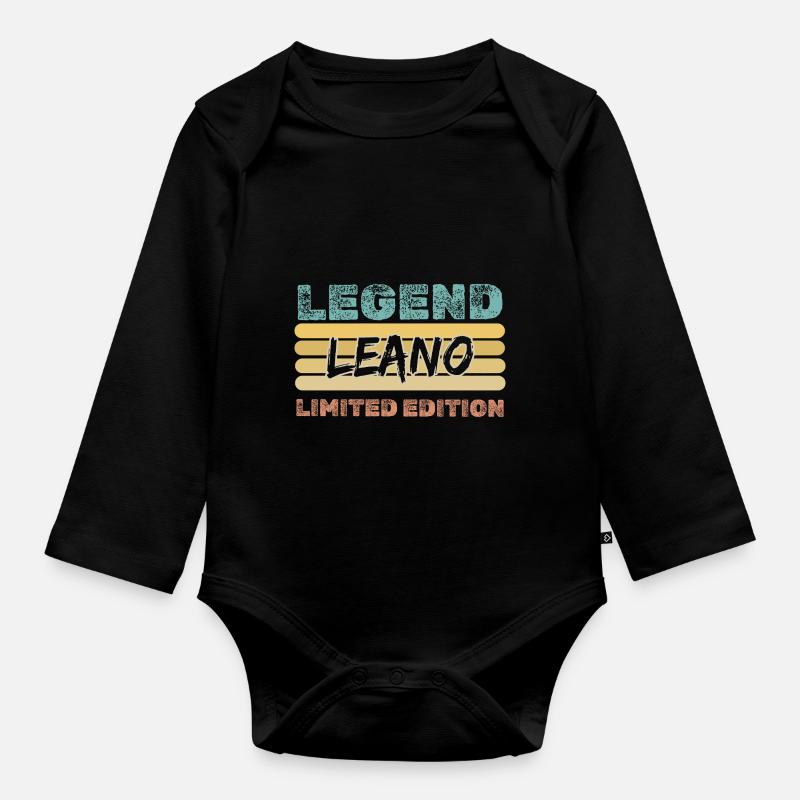 Leano - Baby Bio-Langarm-Body - Schwarz