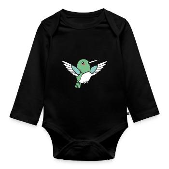 Kolibri - Baby Bio-Langarm-Body - Schwarz - Vorne