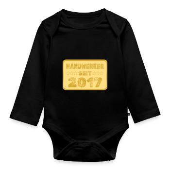 2017 - Organic Longsleeve Baby Bodysuit - black - Front