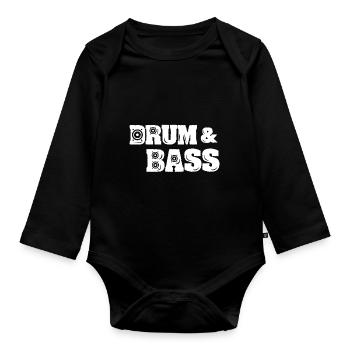 Drum & Bass - Organic Longsleeve Baby Bodysuit - black - Front