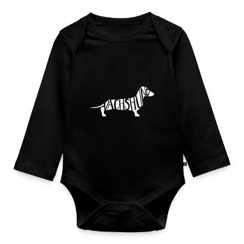 Teckel Teckel - blanc - Body Bébé bio manches longues - noir - Devant