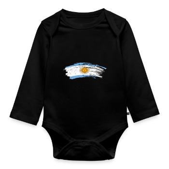 Argentina - Organic Longsleeve Baby Bodysuit - black - Front