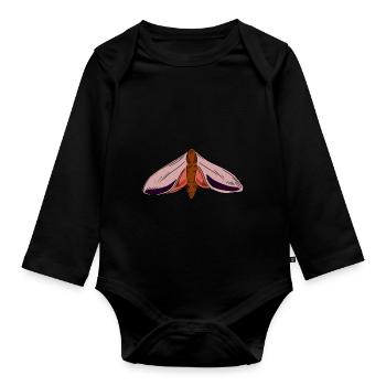 Butterfly moth moth insect moth - Organic Longsleeve Baby Bodysuit - black - Front