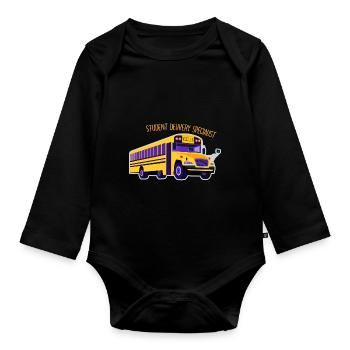 Chauffeur de bus bus scolaire - Étudiant delivery - Body Bébé bio manches longues - noir - Devant