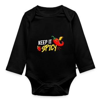 Sharp Chili Jalapeno Habanero Pepper - Organic Longsleeve Baby Bodysuit - black - Front
