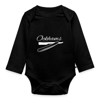 Ockham's Razor Philosophy Gift - Organic Longsleeve Baby Bodysuit - black - Front