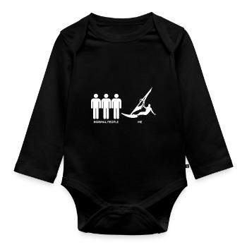 Windsurfer Surfen Windsurfen Lustig Windsurfing - Baby Bio-Langarm-Body - Schwarz - Vorne