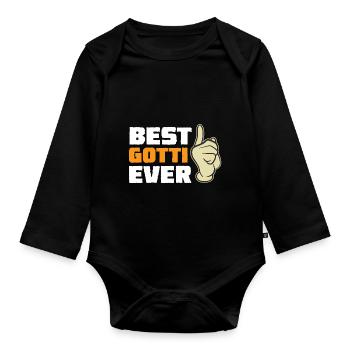 Best Gotti Ever Taufgotti Firmgotti Patin - Baby Bio-Langarm-Body - Schwarz - Vorne