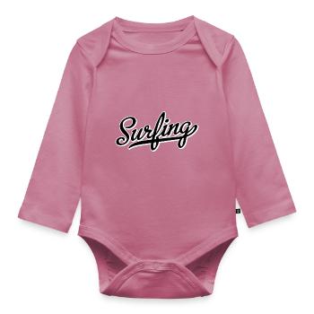 Surfing - Organic Longsleeve Baby Bodysuit - mauve - Front