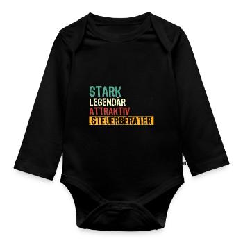 STARK LEGENDÄR ATTRAKTIV STEUERBERATER - Baby Bio-Langarm-Body - Schwarz - Vorne