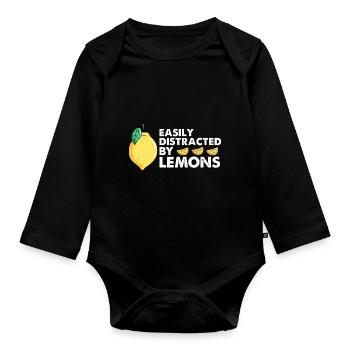 Lemon Design Lemonades Stand Boss Vente de citron - Body Bébé bio manches longues - noir - Devant