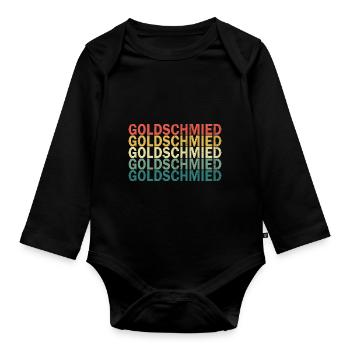 Goldschmied Vintage Retro Handwerker Geschenk - Baby Bio-Langarm-Body - Schwarz - Vorne
